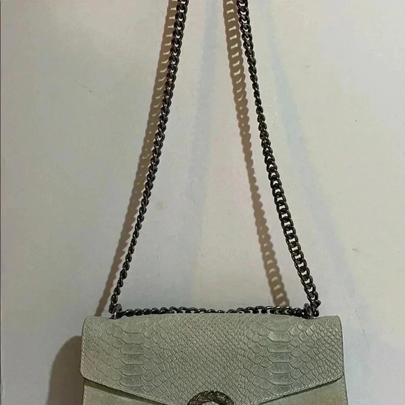 Handcrafted green blue leather suede satchel handbag - Picture 11 of 14